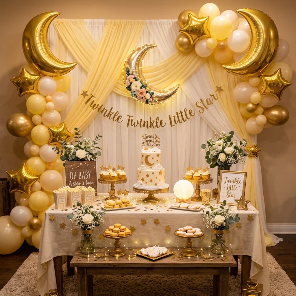 Charming Twinkle Little Star baby shower decoration