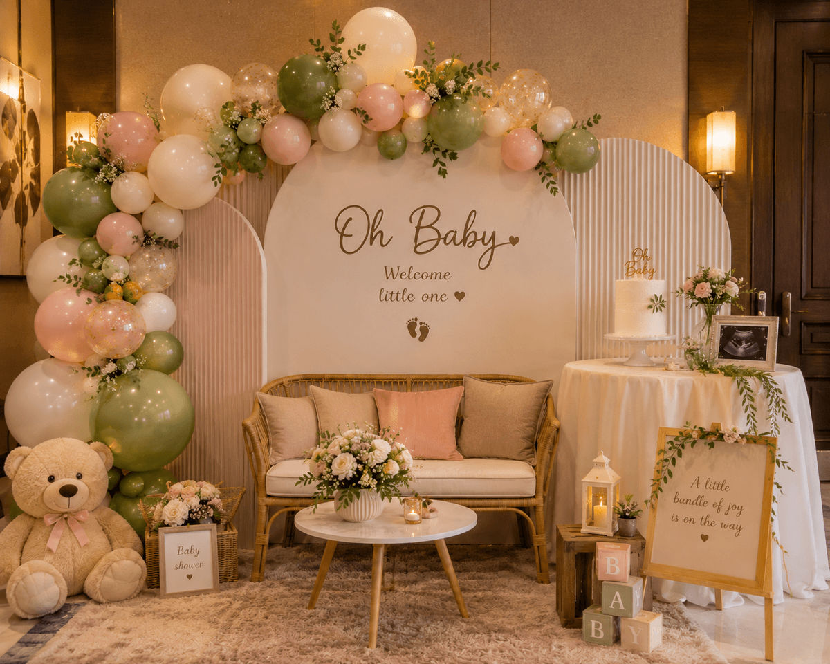 Elegant baby shower decoration